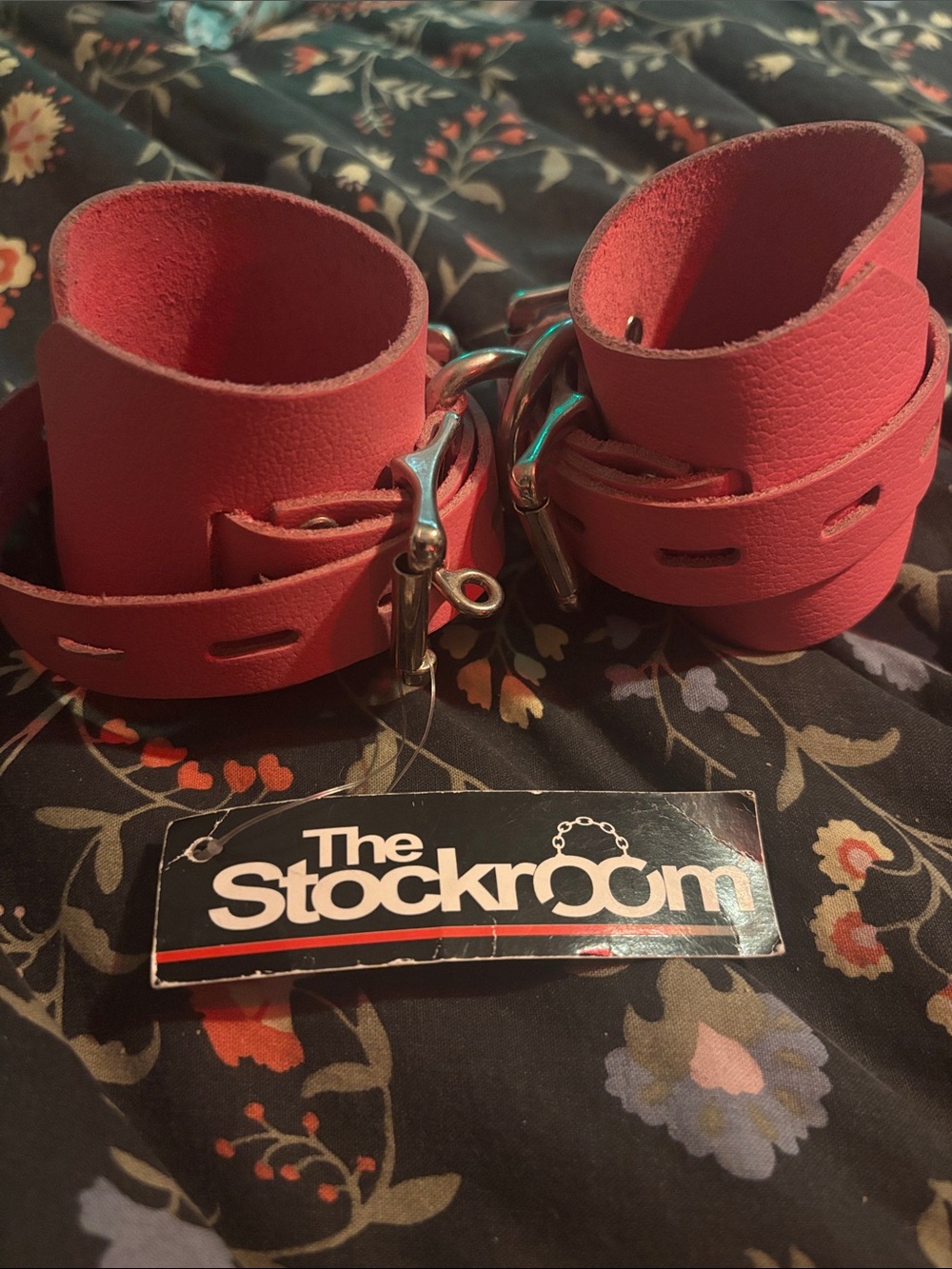 NWT The Stockroom 2.25” Pink Leather Cuffs